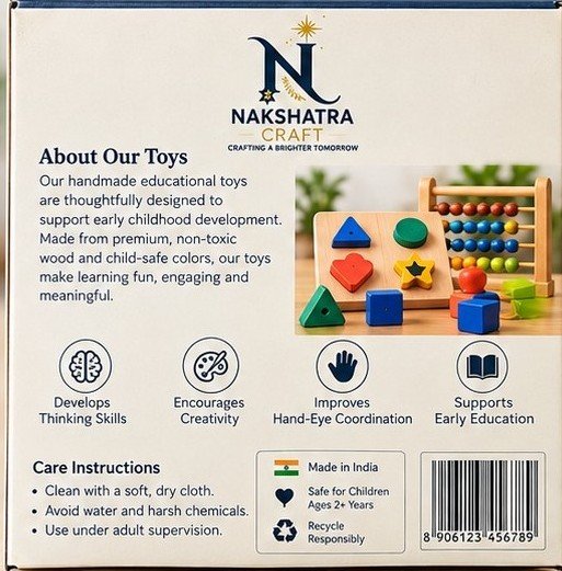 Nakshatra Craft Handmade Educational Wooden Learning Toy Set - Image 2